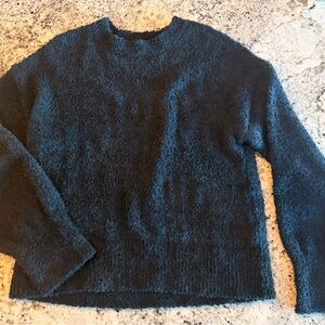 Sanctuary Women’s Plush Black Crewneck Sweater (teddy material)